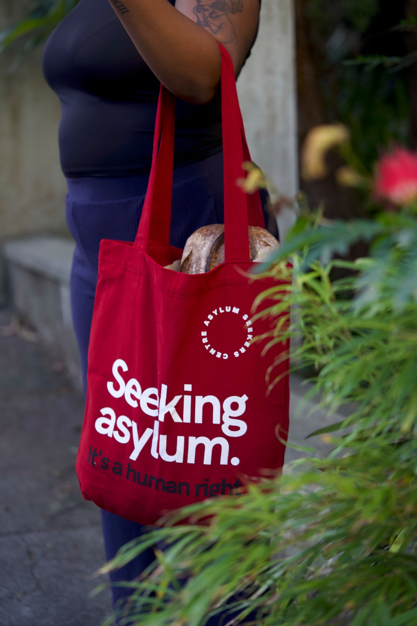 Tote Bag: Seeking Asylum. It's a human right.