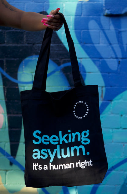 Tote Bag: Seeking Asylum. It's a human right.
