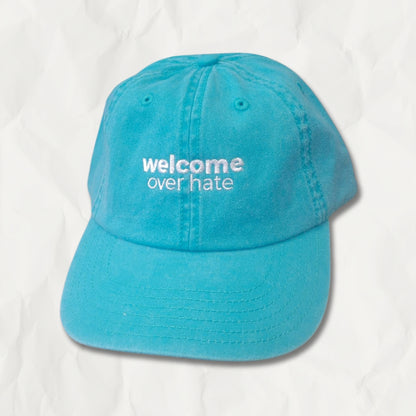 "welcome over hate" Blue Chino Cap