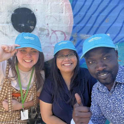 "welcome over hate" Blue Chino Cap